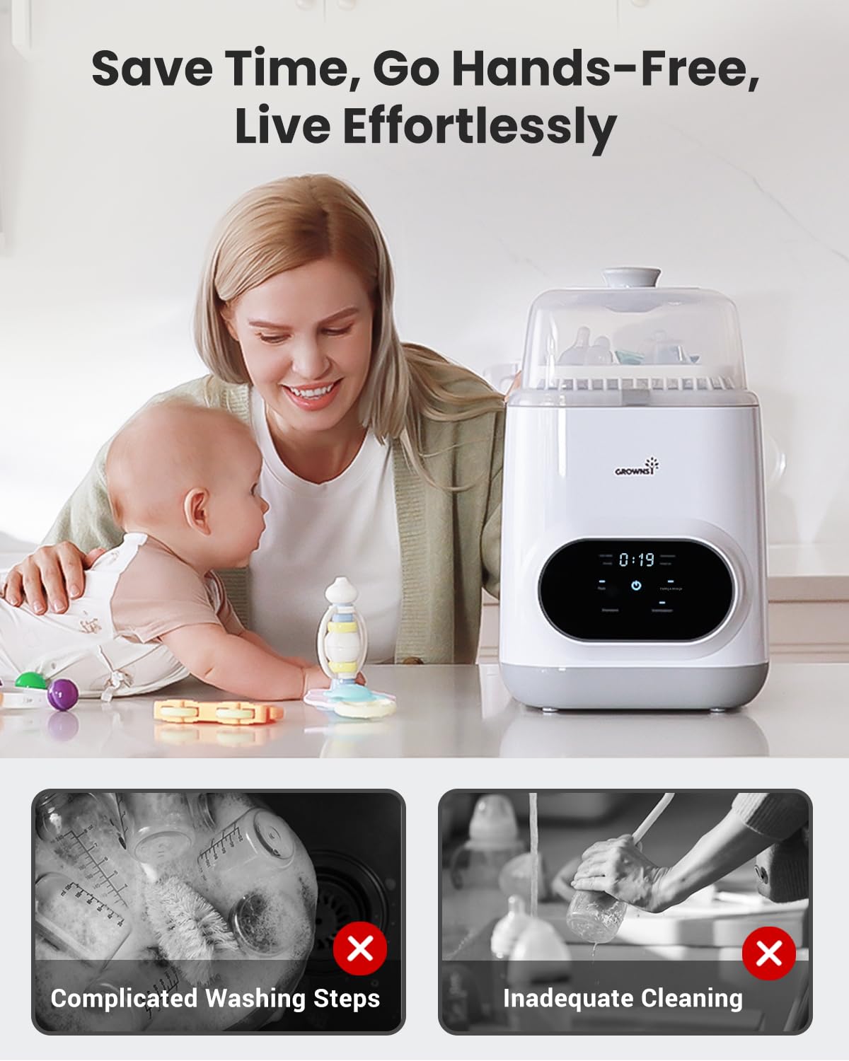 Grownsy Easeclean Bottle Washer Pro - All-in-One