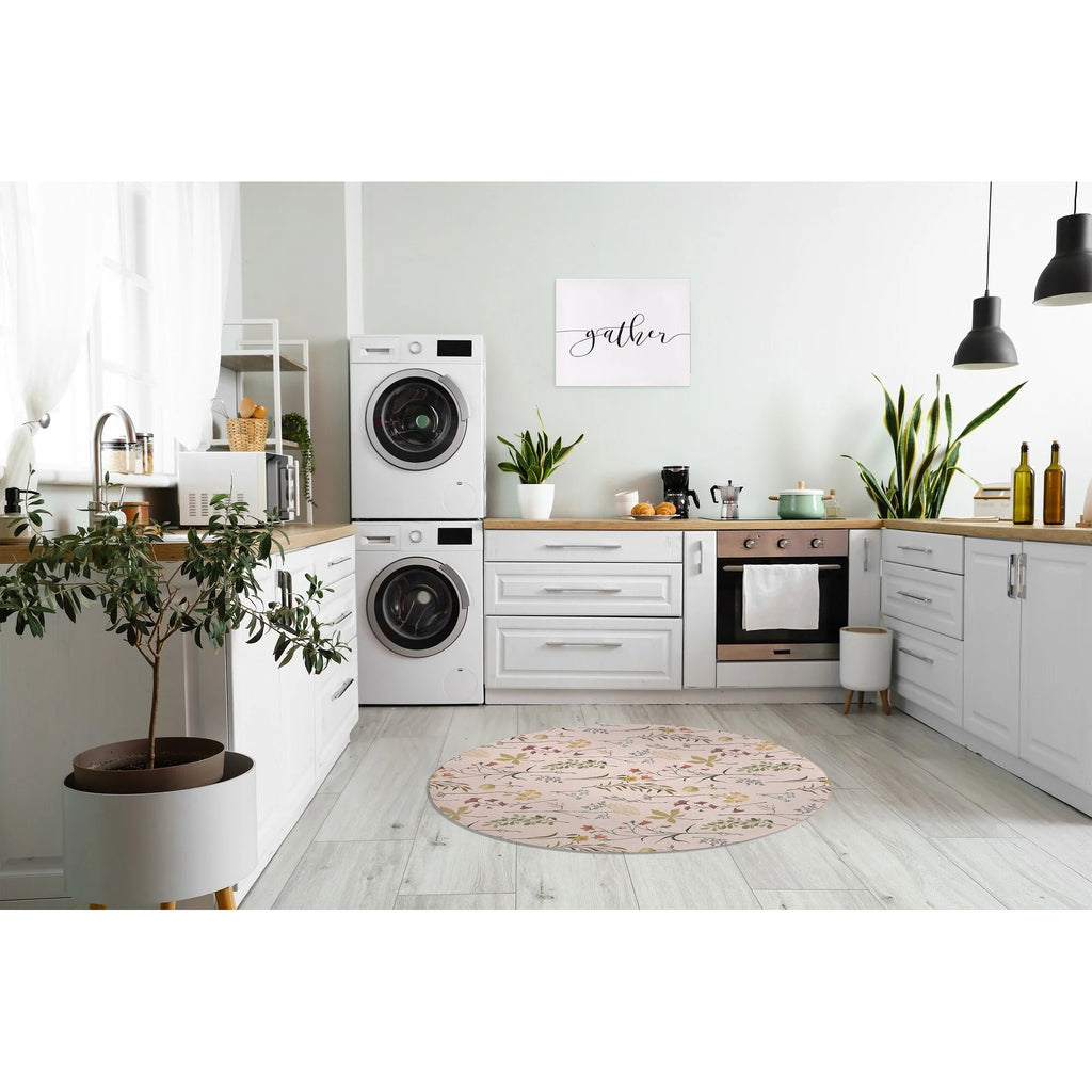 FALL BOTANICALS BLUSH Kitchen Mat By Kavka Designs