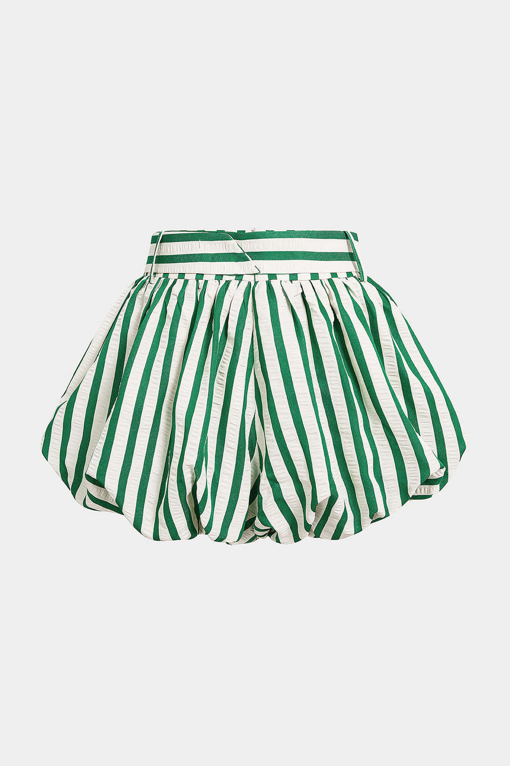 Striped Textured Ruched Shorts