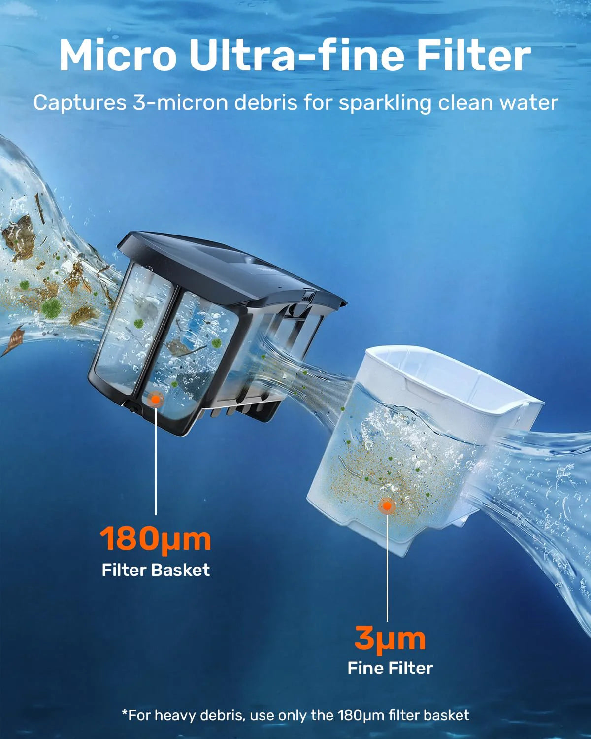 GOSVOR LiteVac G1 Pool Vacuum - Wall, Waterline & Smart Navigation