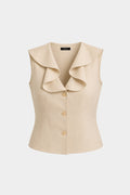 Ruffle Button Vest