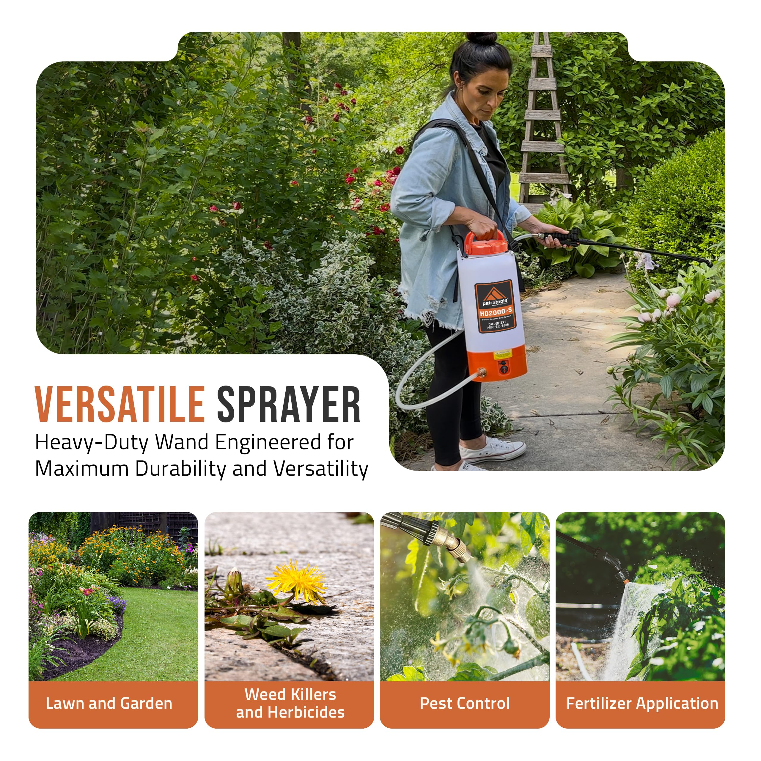 PETRA Battery Powered Sprayer 2 Gallon - HD2000-S