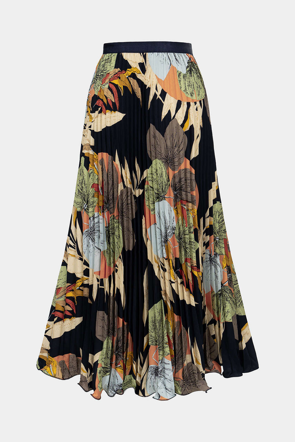Floral Print High Waist Pleated Skirt