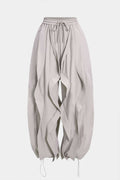 Drawstring Ruffle Trousers