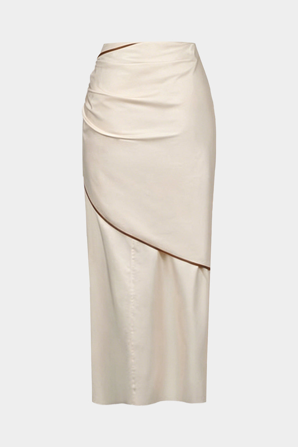 Contrast BInding Ruched Knotted Skirt