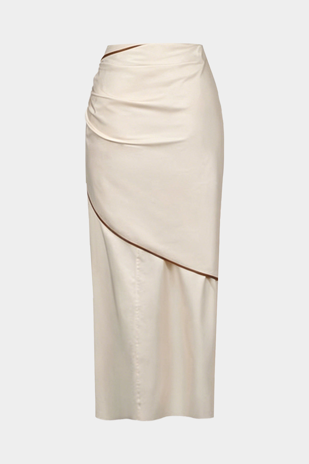 Contrast BInding Ruched Knotted Skirt