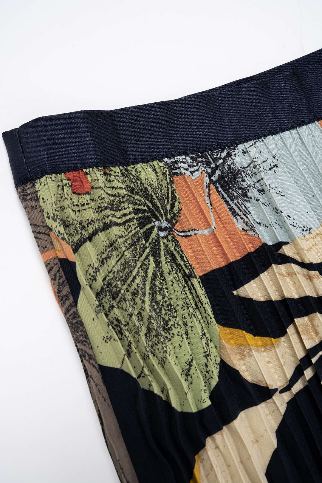 Floral Print High Waist Pleated Skirt