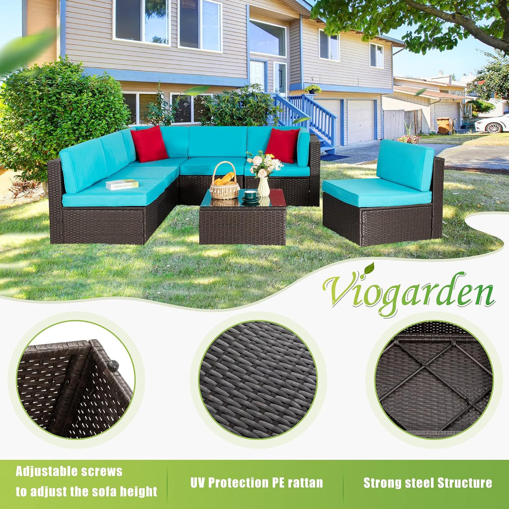VONGRASIG 5 Piece All-Weather Patio Furniture Set with Ottoman