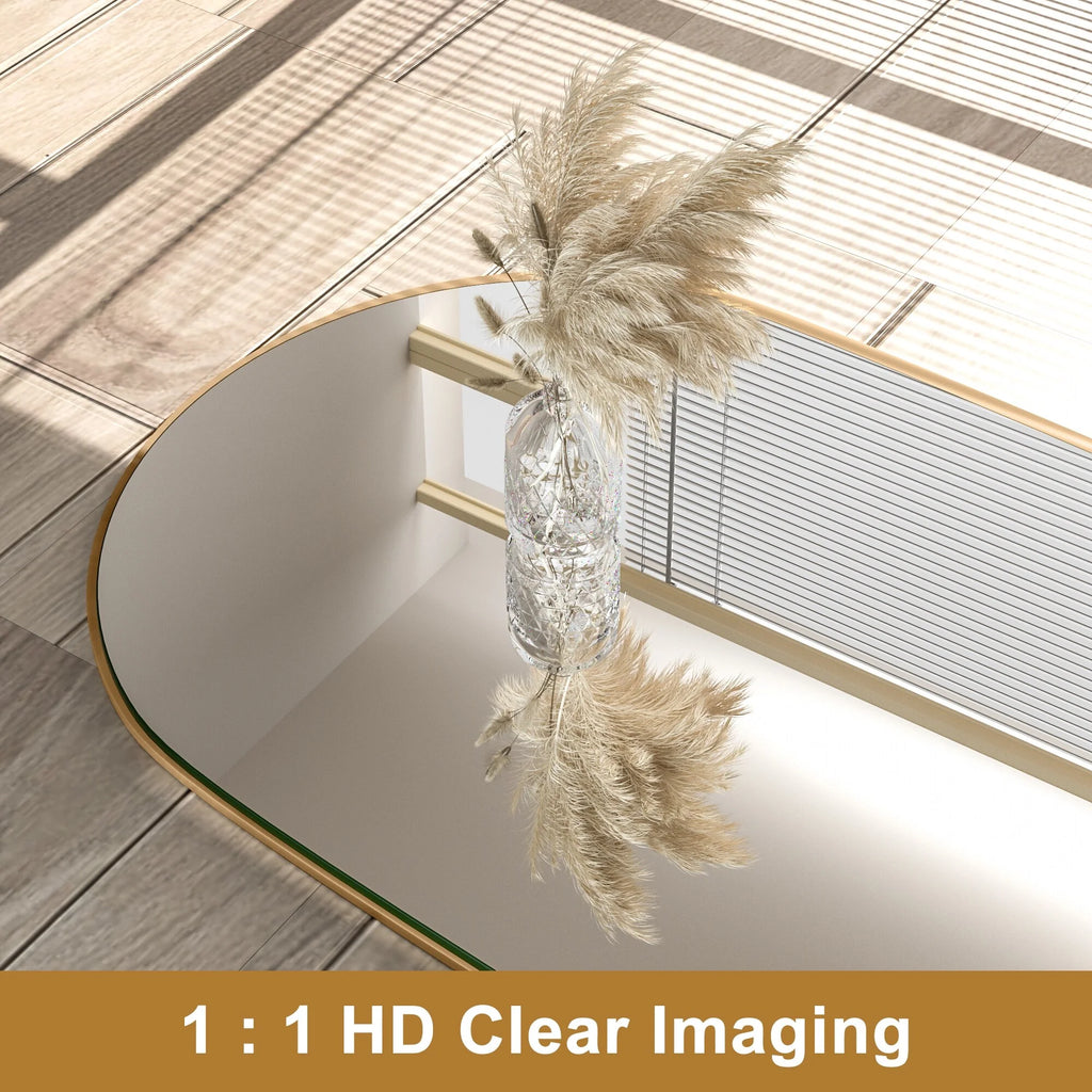 Arched Full-Length Standing Wood Floor Mirror, Wall Mirror