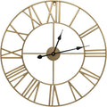 Sorbus Large Decorative Wall Clock, Analog Metal Clock, 24 Round (Gold)
