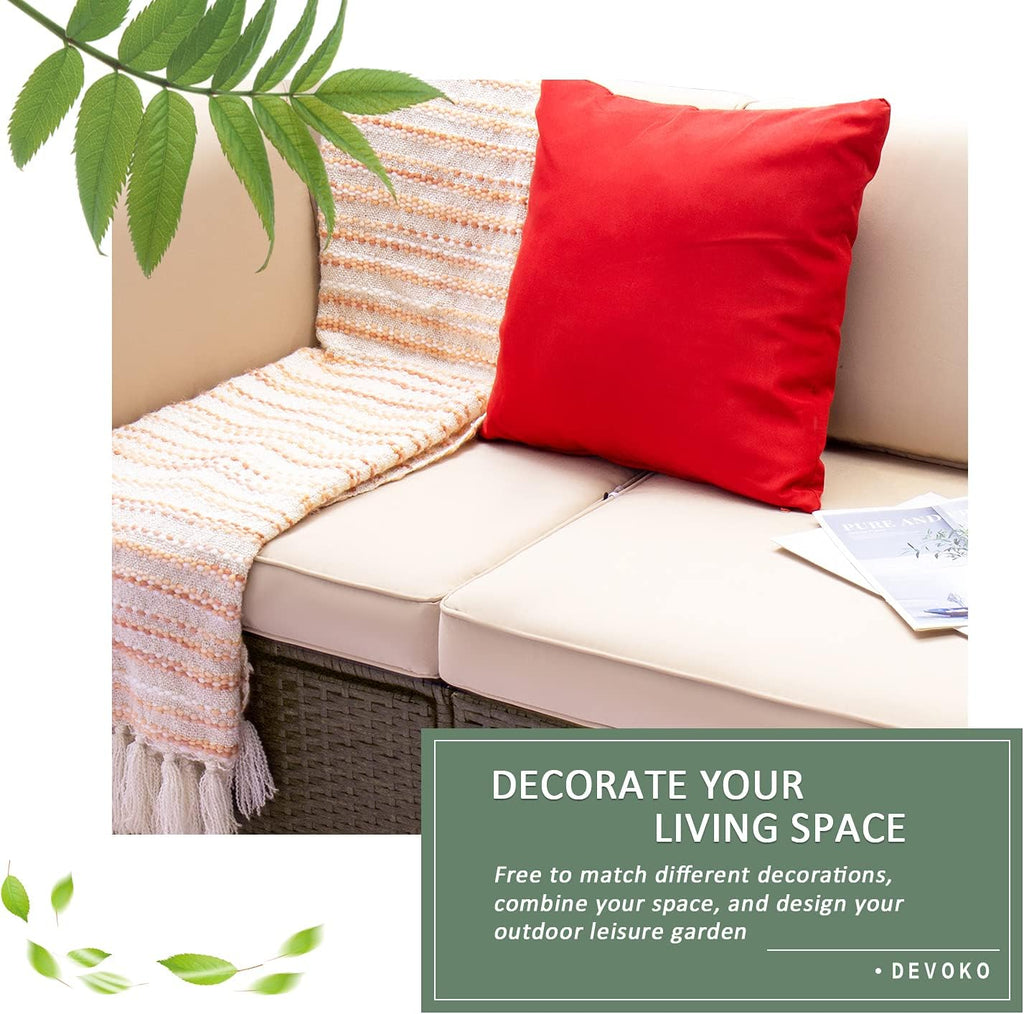 DEVOKO 5 Pieces All-Weather Patio Furniture Set with Cushions