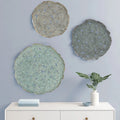 Madison Park Rosalie Textured Feather 3-piece Metal Disc Wall Decor Set