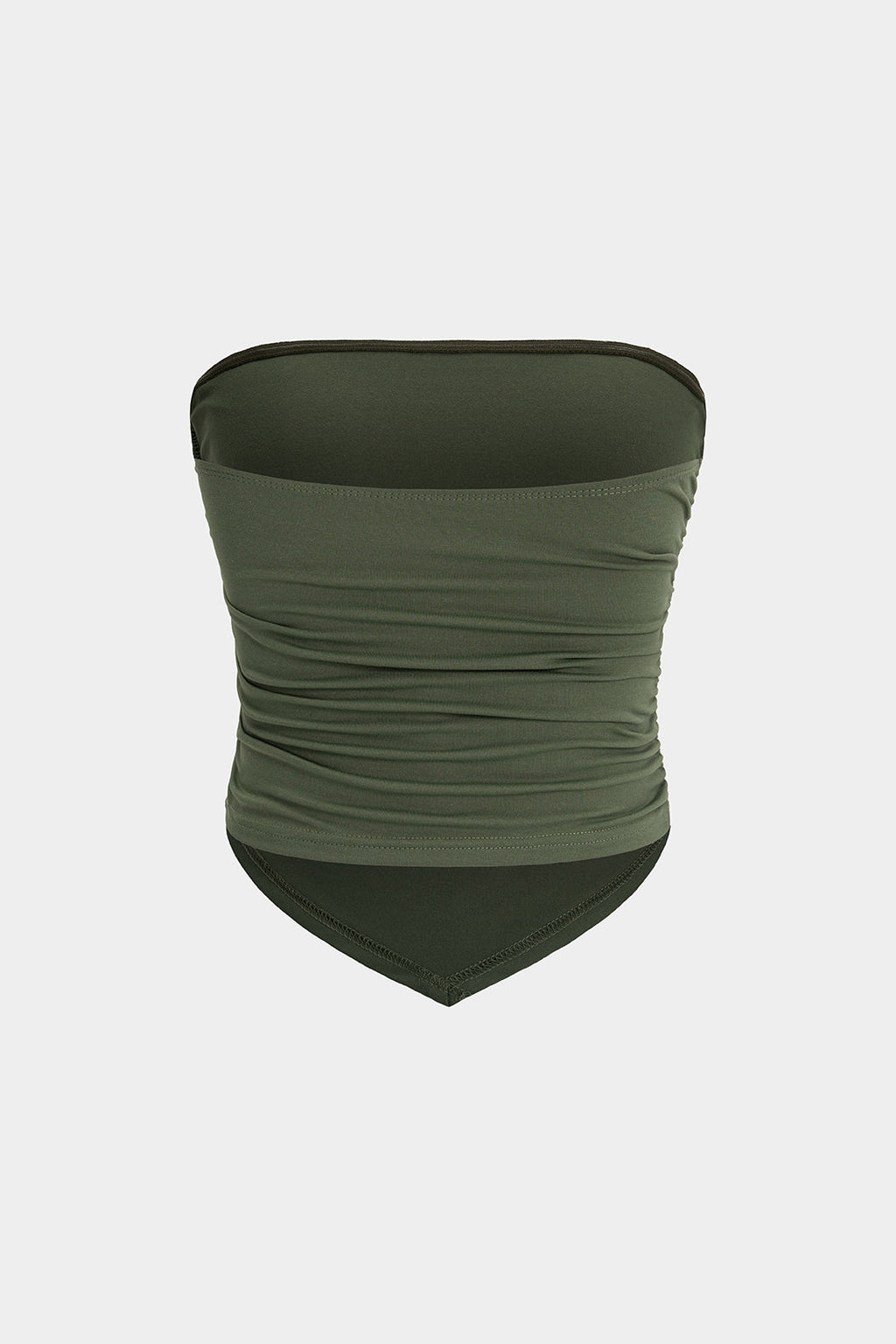 Ruched Button Tube Top