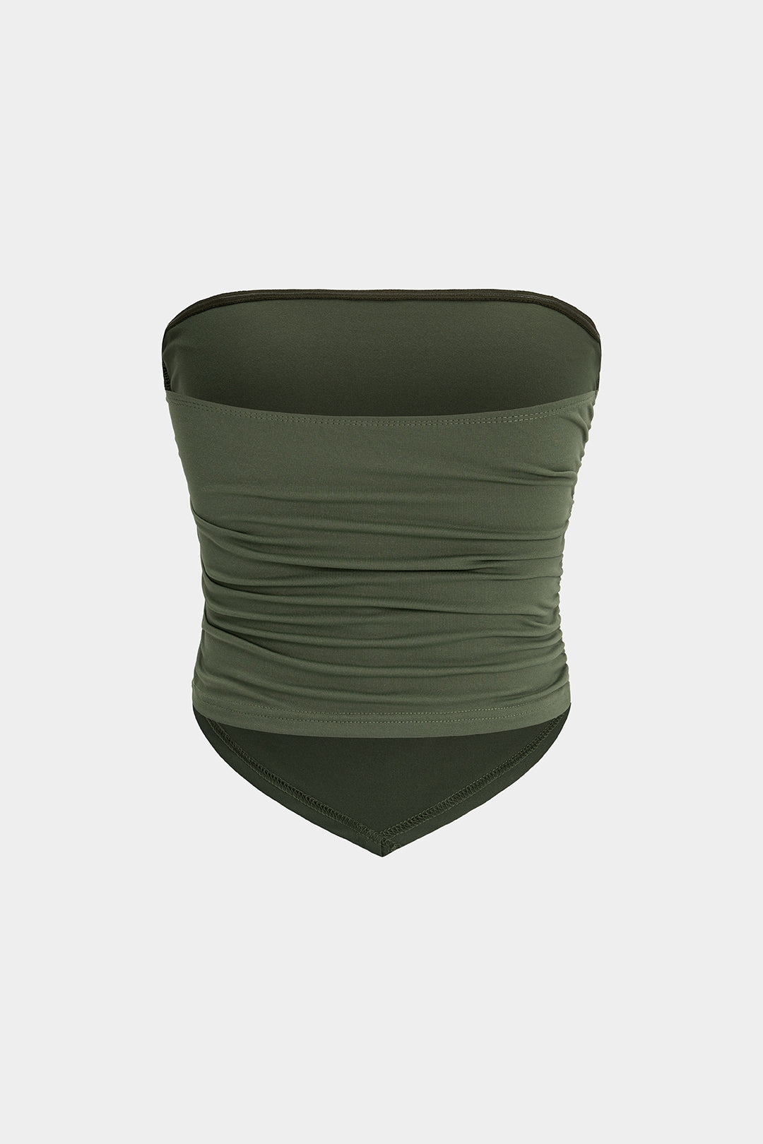 Ruched Button Tube Top