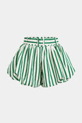 Striped Textured Ruched Shorts