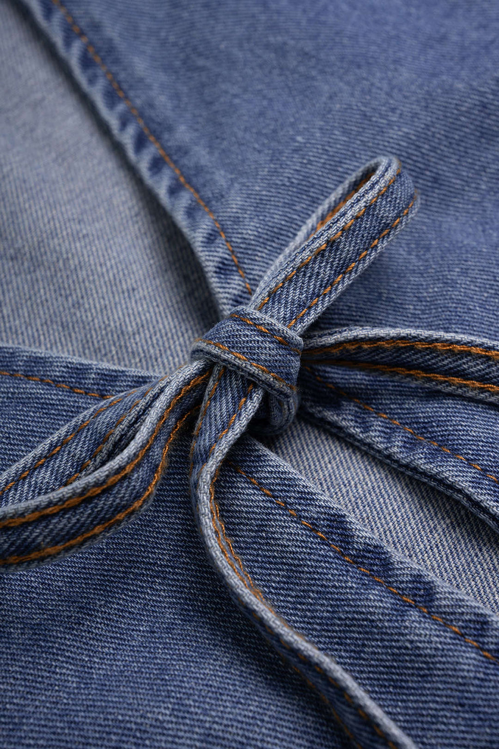 Denim V-Neck Tie-Up Tank Top