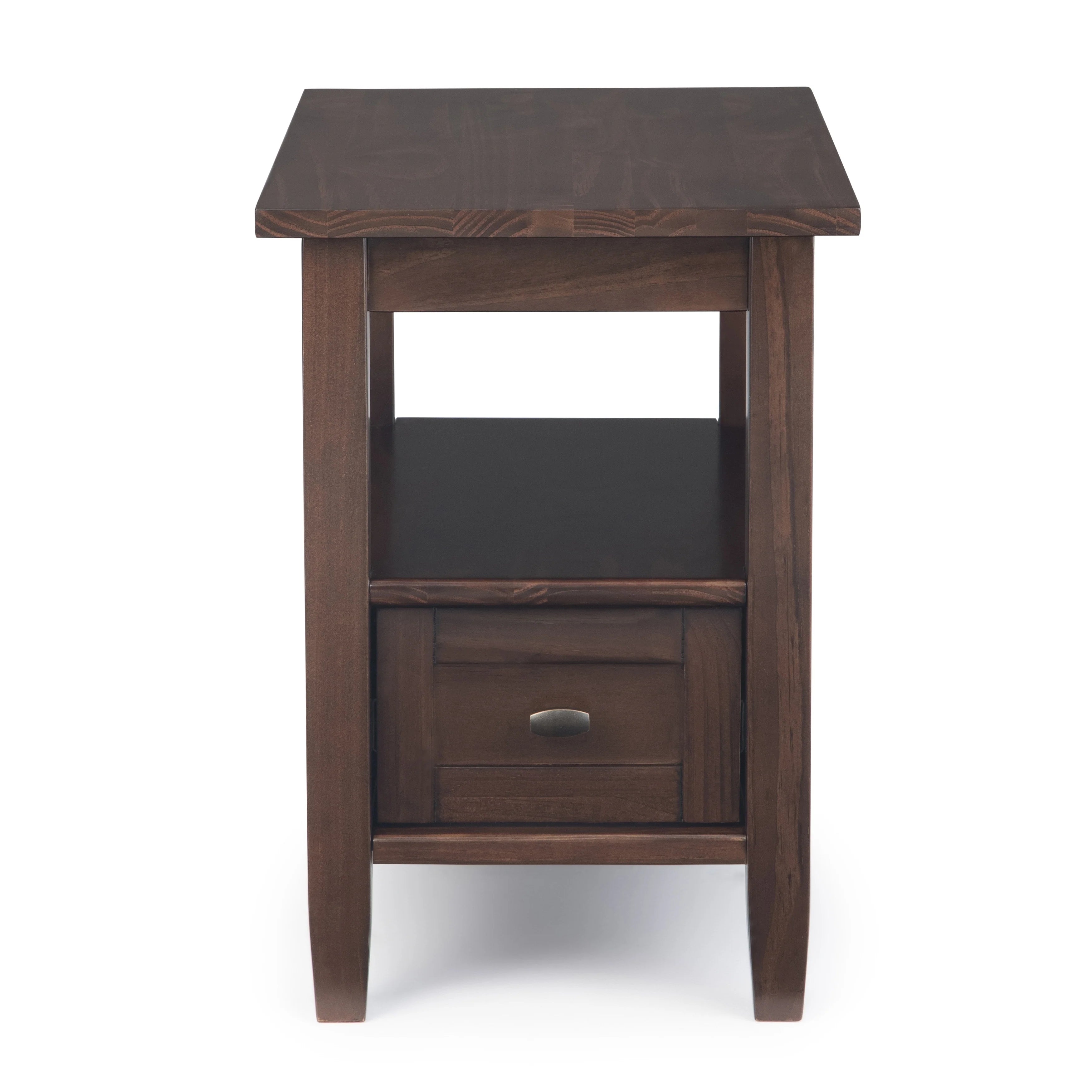 WYNDENHALL Norfolk SOLID WOOD 14 inch Wide Rectangle Transitional Narrow Side Table - 14 Inches wide