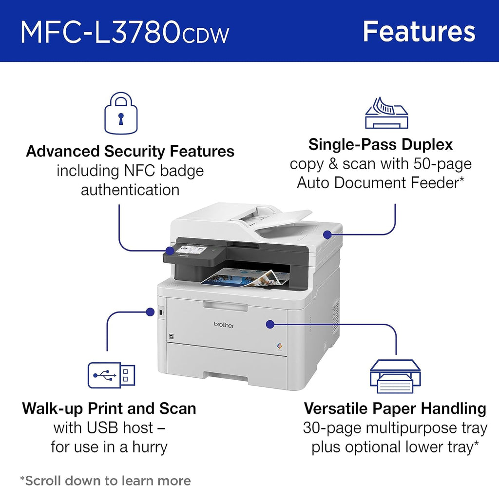 BROTHER MFC-L3780CDW Wireless Color All-In-One Printer
