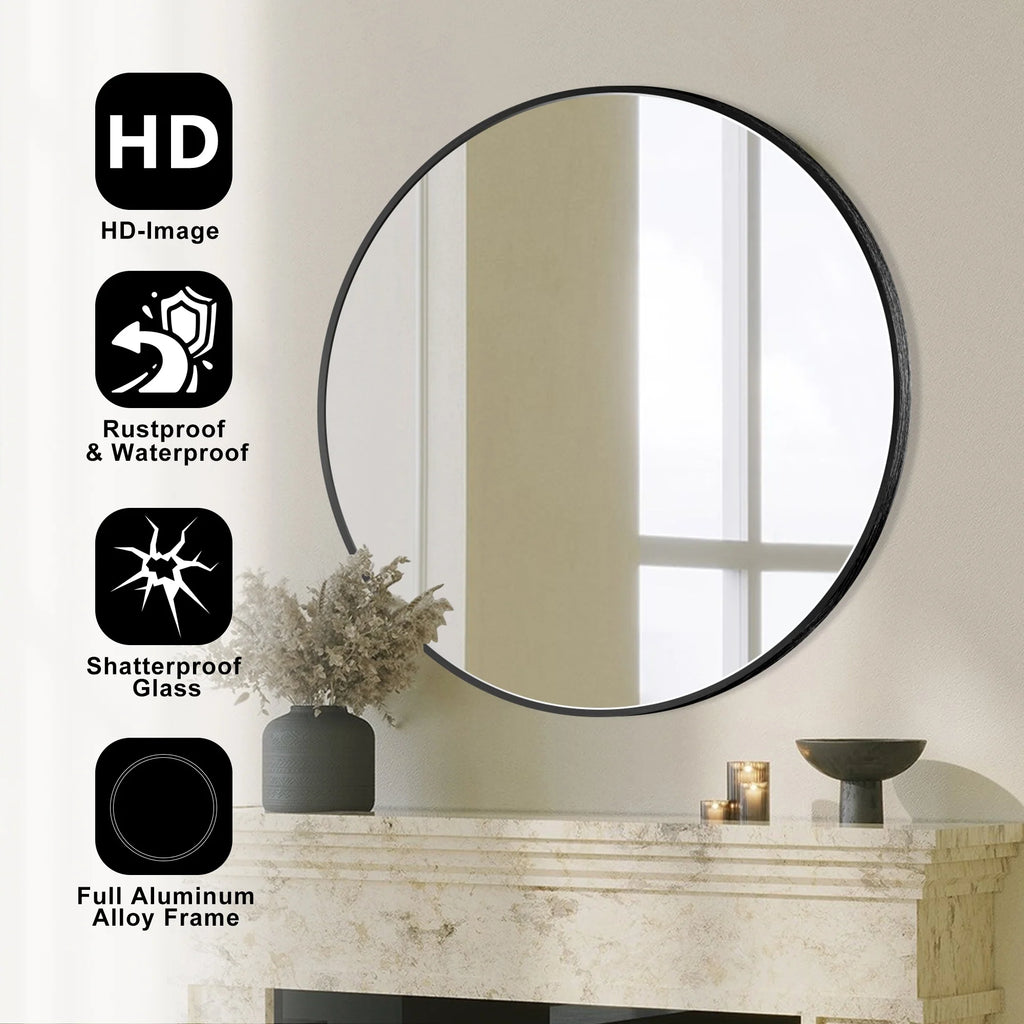 Modern Bathroom Wall Mounted Round Vanity Mirror