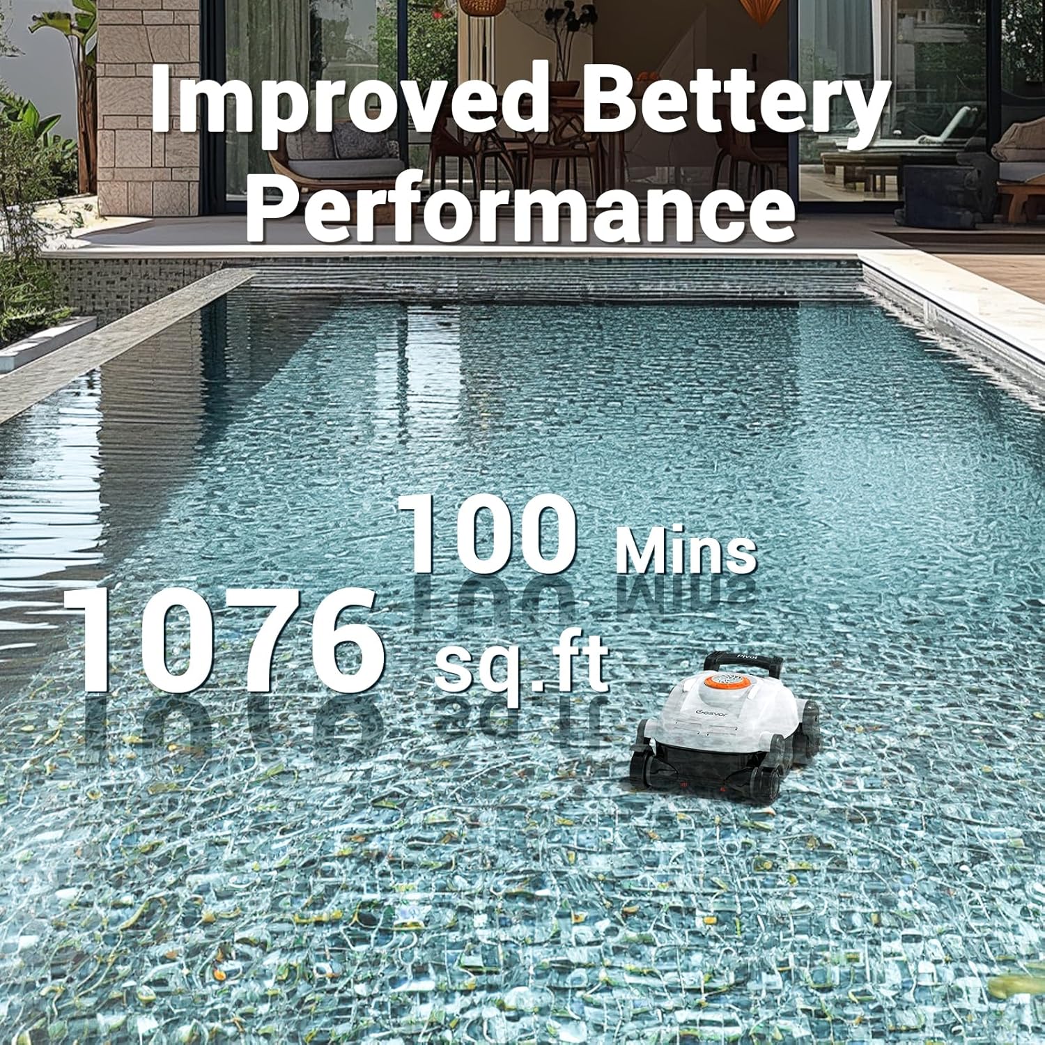 GOSVOR Pivot Cordless Robotic Pool Cleaner - Wall Climbing