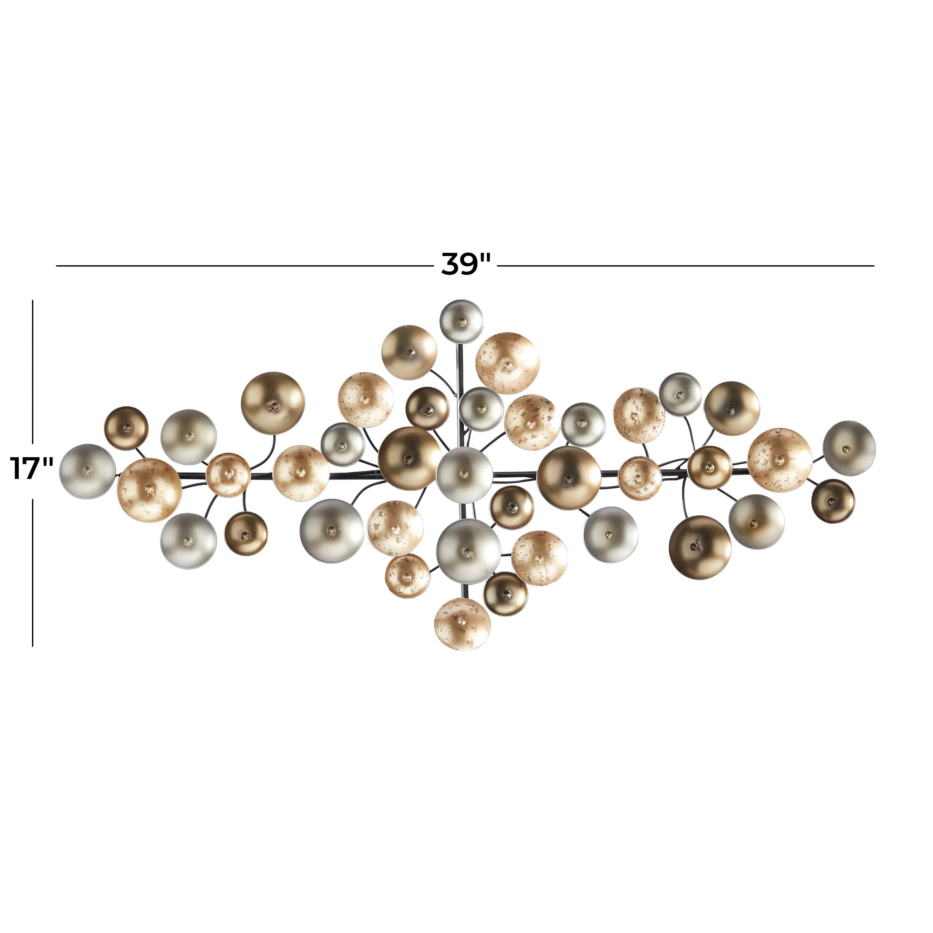 CosmoLiving by Cosmopolitan Gold Metal Plate Wall Decor with Textured Pattern
