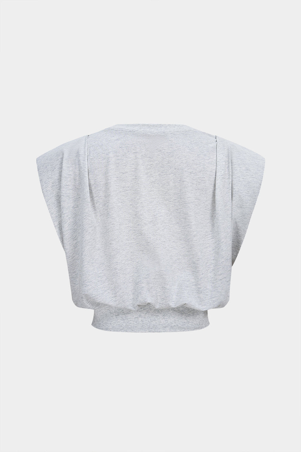 Letter Print Ruched Sleeveless T-Shirt
