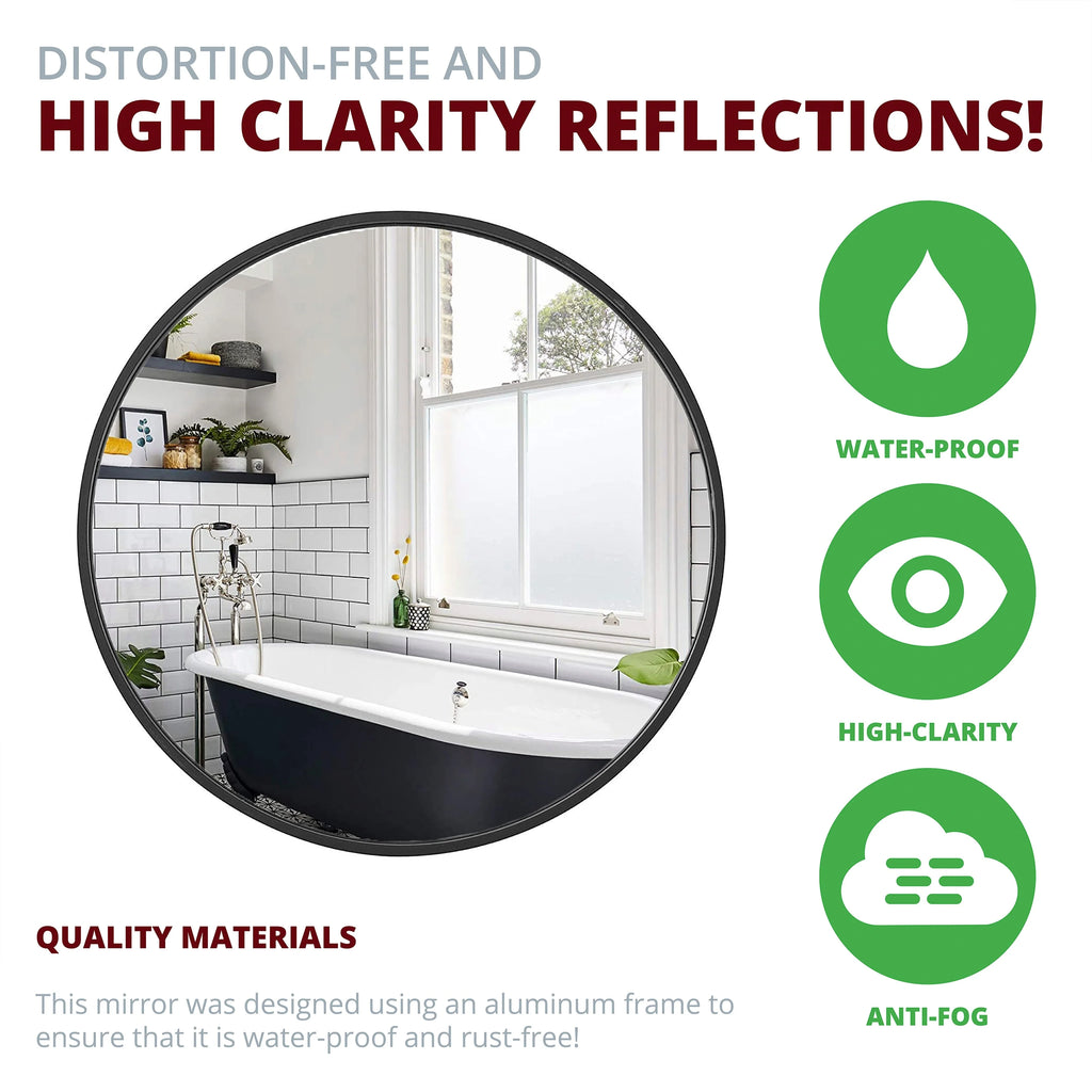 Sage Aluminum Round Wall Mirror
