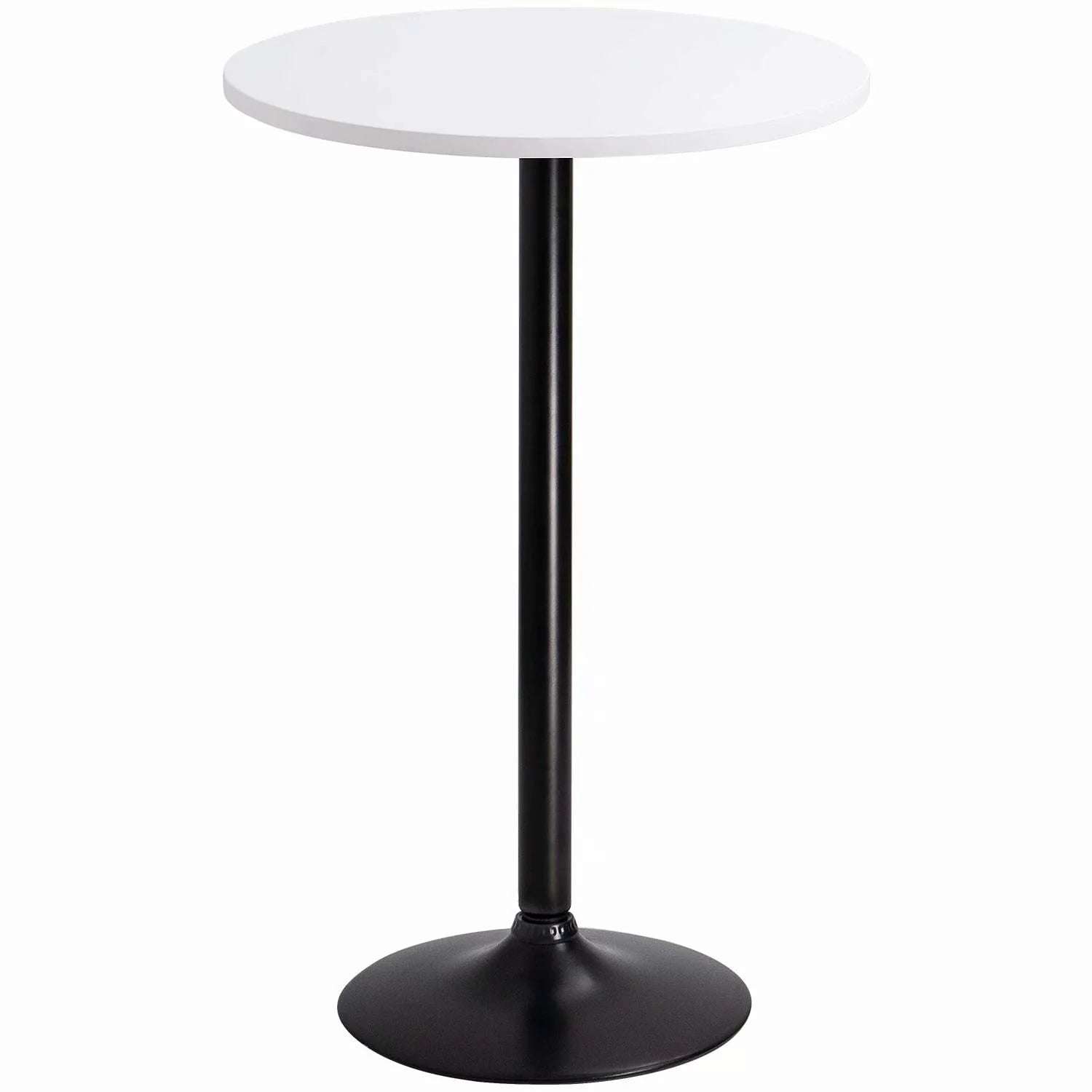 Homall Bistro Pub Table Round Bar Height Cocktail Table Metal Base MDF Top Obsidian Table with Black Leg 23.8inch Top - N/A