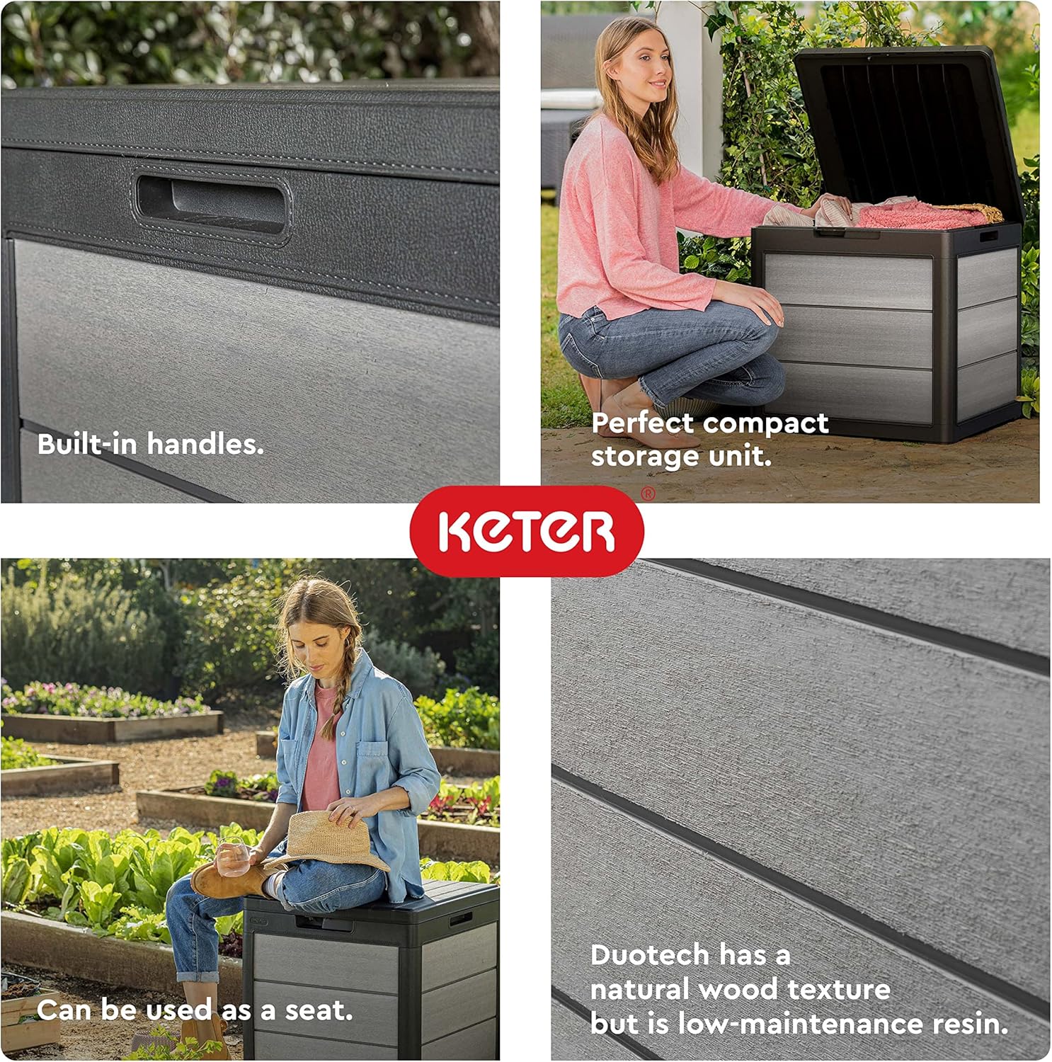 KETER Denali 200 Gallon Resin Deck Box for Outdoor Storage