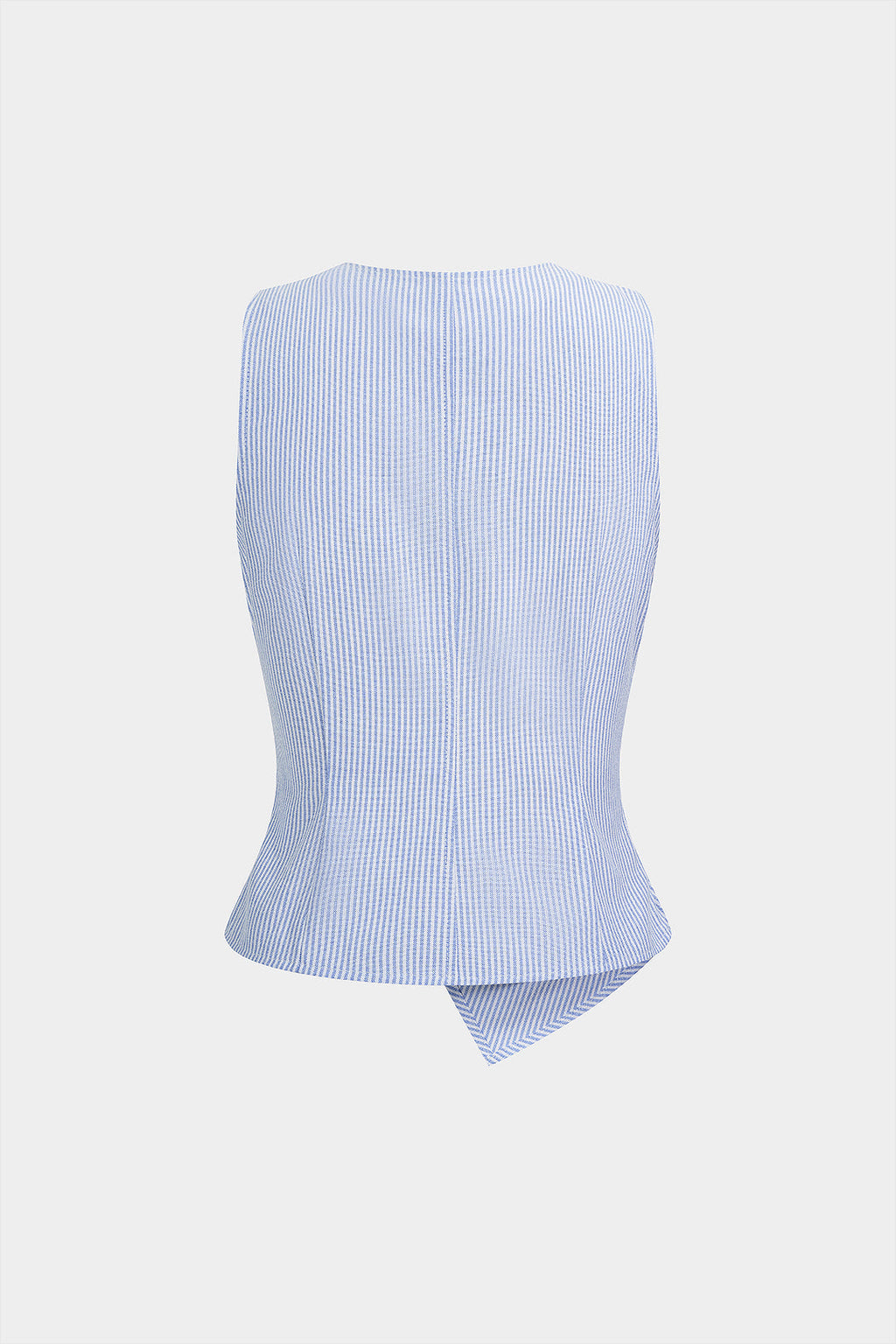 Stripes Print Ruched Button Asymmetrical Tank Top