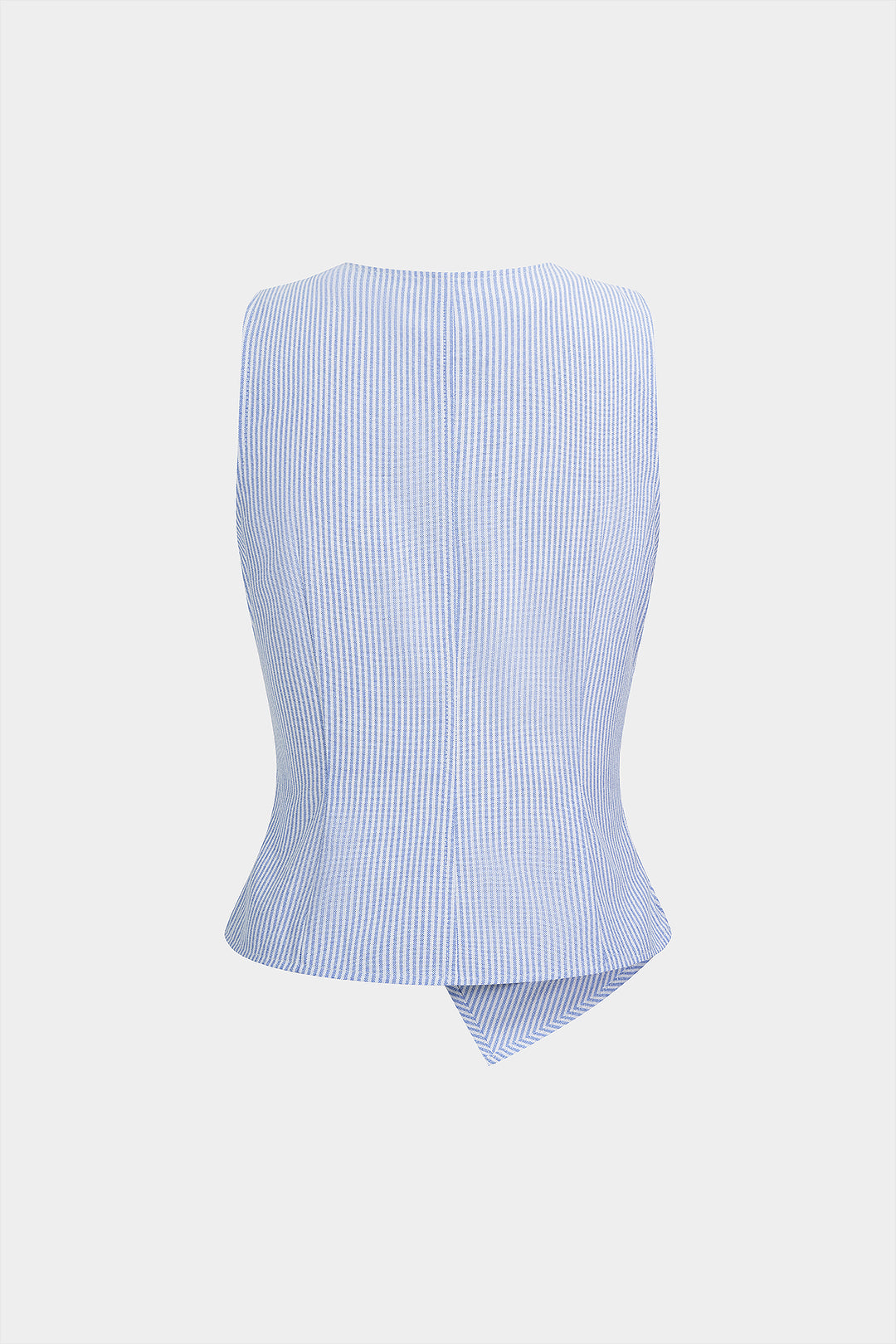 Stripes Print Ruched Button Asymmetrical Tank Top
