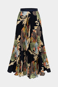 Floral Print High Waist Pleated Skirt