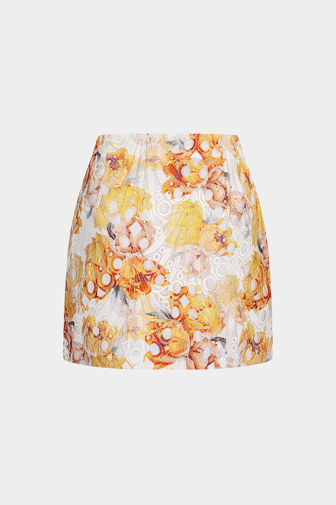 Floral Print Lace High Waist Skirt