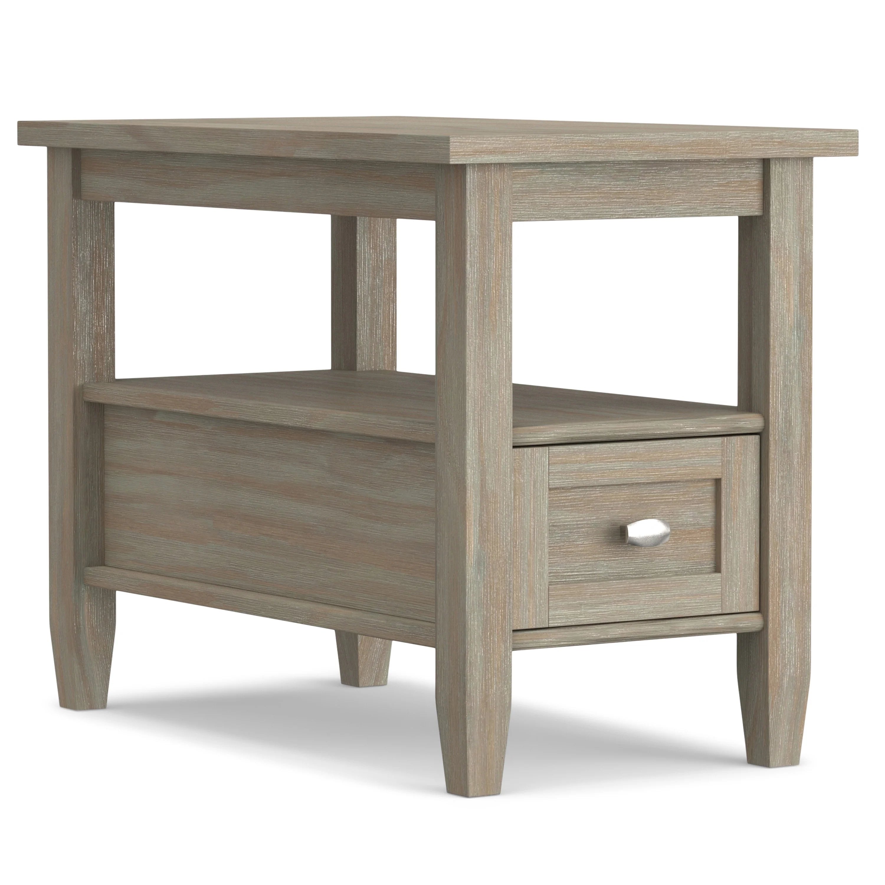 WYNDENHALL Norfolk SOLID WOOD 14 inch Wide Rectangle Transitional Narrow Side Table - 14 Inches wide