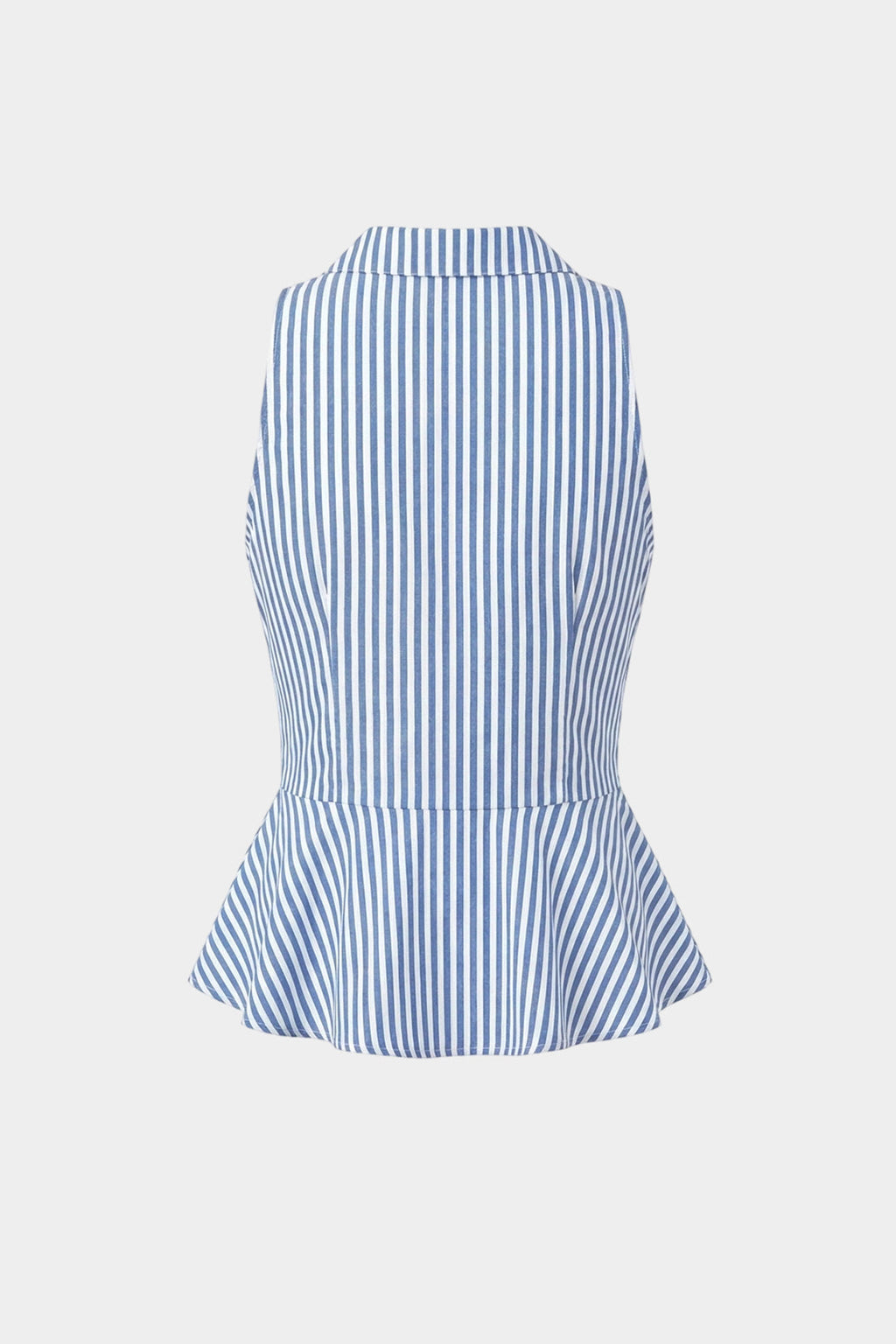 Striped Print Linen Knotted Tank Top