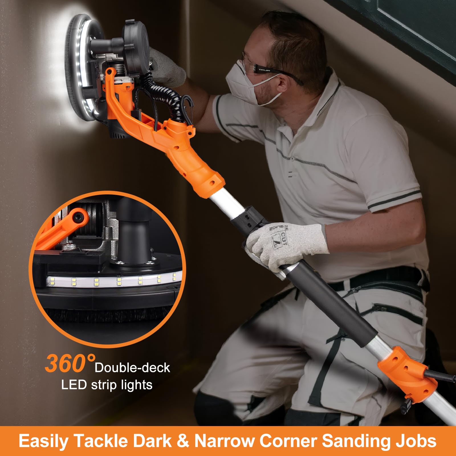 Protmex Drywall Sander, 1000W Popcorn Ceiling Removal Tool