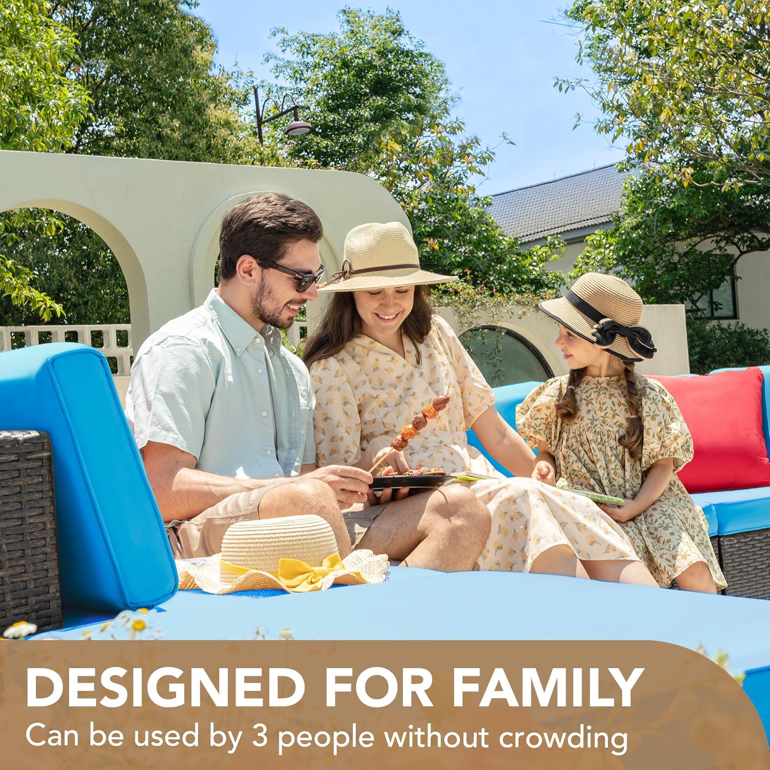 DEVOKO 5 Pieces All-Weather Patio Furniture Set with Cushions